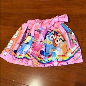 Pink Kids Skirt with Cartoon Character Print